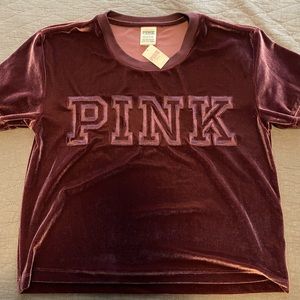 Victoria secret pink (burgundy velvet crop top)